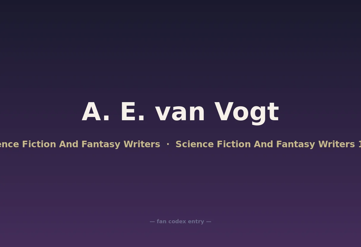 A. E. van Vogt